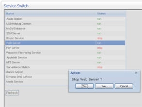 service switch screenshot